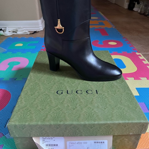 NWT #718363 Gucci Elizabeth ankles boots black - Picture 2 of 9